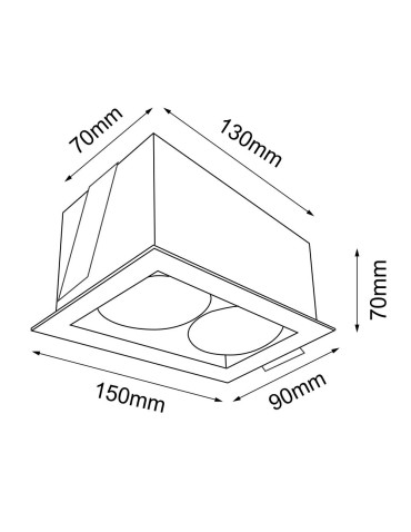 Brosline Lampa wpuszczana Cage in mini 1-2 - Biała 3035 - produkt 2