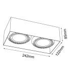 Oprawy sufitowe kwadratowe - Brosline Plafon Cage out 0-2 - Biały (85 mm) 1270 - product 2