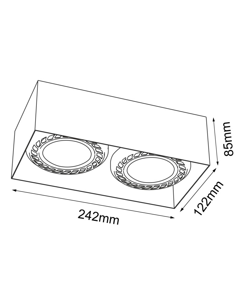 Oprawy sufitowe kwadratowe - Brosline Plafon Cage out 0-2 - Biały (85 mm) 1270 - product kolory-swiatla.pl 2