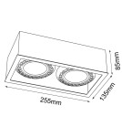 Oprawy sufitowe kwadratowe - Brosline Plafon Cage out 1-2 - Czarny (85 mm) 1273 - product 2