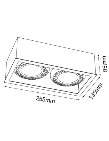 Brosline Plafon Cage out 1-2 - Czarny (85 mm) 1273 - produkt 2
