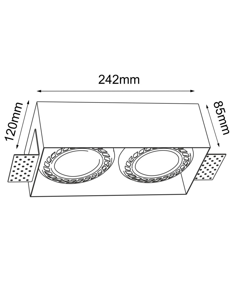 Lampy podtynkowe bezramkowe - trimless - Brosline Lampa wpuszczana Cage in 0-2 - Biała 3271 - product kolory-swiatla.pl 2