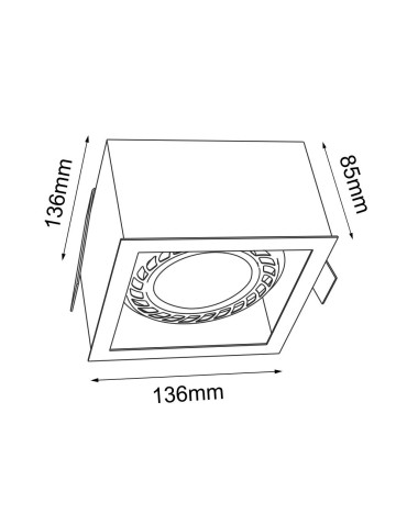Brosline Lampa wpuszczana Cage in 1-1 - Biała 3273 - produkt 2