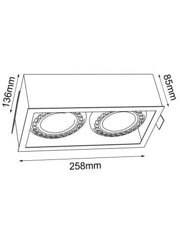 Brosline Lampa wpuszczana Cage in 1-2 - Biała 3275 - product 2