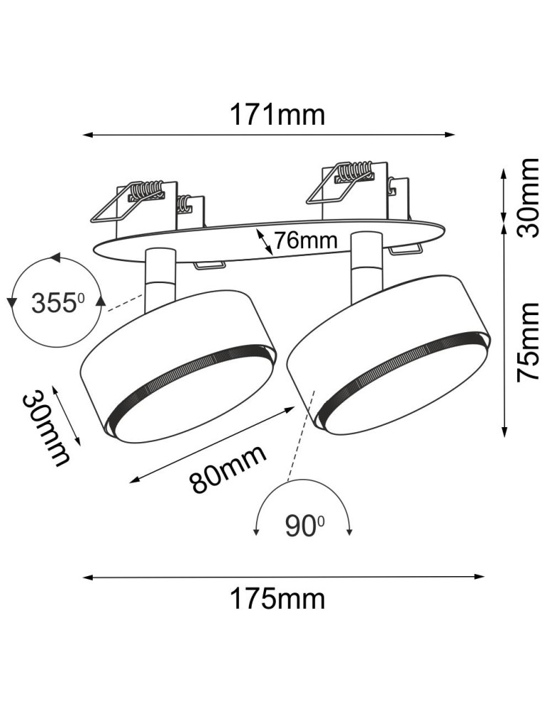 Reflektory wpuszczane w sufit - Brosline Lampa wpuszczana Drop in 2 - Czarna 3261 - product kolory-swiatla.pl 2