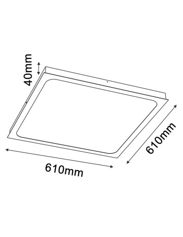 Brosline Plafon Hika - Biały (610x610 mm) 4000K 1059 - produkt 2