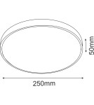 Plafony LED - Brosline Plafon Ika 25 - Biały-czarny IP54 3000K 1060 - product 2