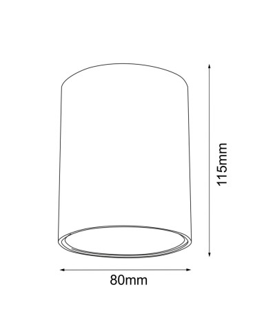 Brosline Plafon Point dif 80 - Czarny (115 mm) 1254 - produkt 2