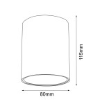 Oprawy sufitowe okrągłe - Brosline Plafon Point dif 80 - Biały (115 mm) 1255 - product 2