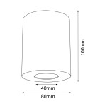 Oprawy sufitowe okrągłe - Brosline Plafon Point H 80 - Biały IP44 (100 mm) 1257 - product 2