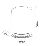 Oprawy sufitowe okrągłe - Brosline Plafon Point H 80 move - Czarny (100 mm) 1258 - product 2