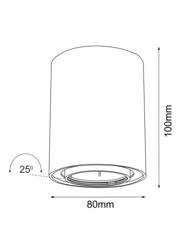 Brosline Plafon Point H 80 move - Biały (100 mm) 1259 - produkt 2