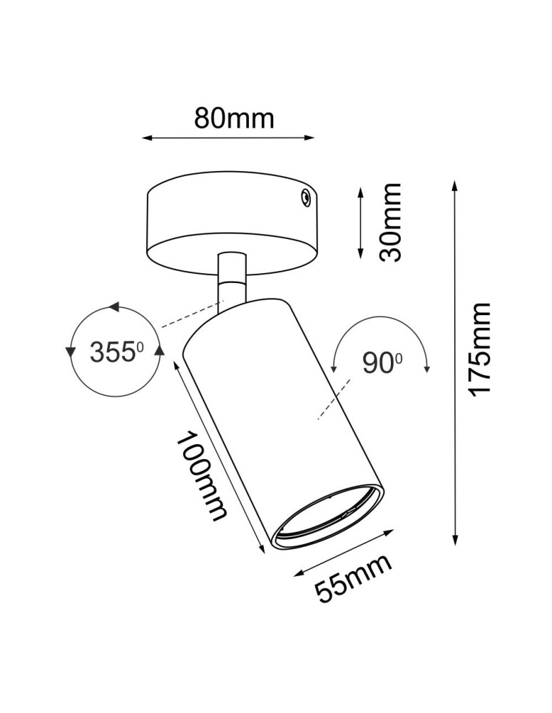 Lampy sufitowe reflektory - Brosline Reflektor Point 55 move - Czarny 2286 - product kolory-swiatla.pl 2