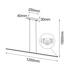Lampy wiszące nad wyspę - Brosline Lampa wisząca Slim P - Biała (1200 mm) 3000K 5002 - product 2
