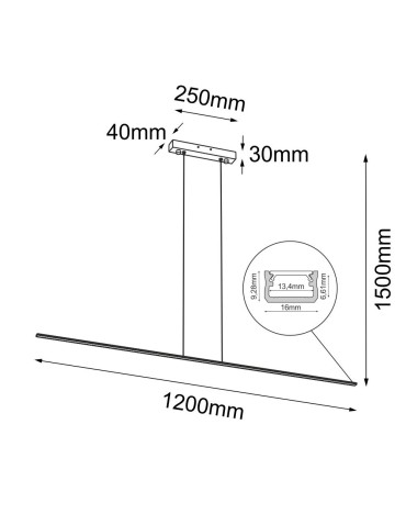 Brosline Lampa wisząca Slim P - Biała (1200 mm) 4000K 5003 - produkt 2