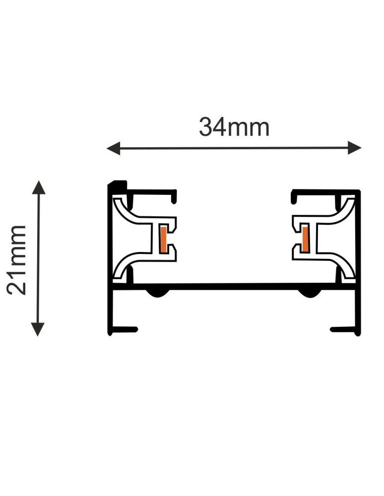 Szyny 1 fazowe - Brosline Szynoprzewód natynkowy 1F 230V - Czarny (1900 mm) 6300 - product kolory-swiatla.pl 2