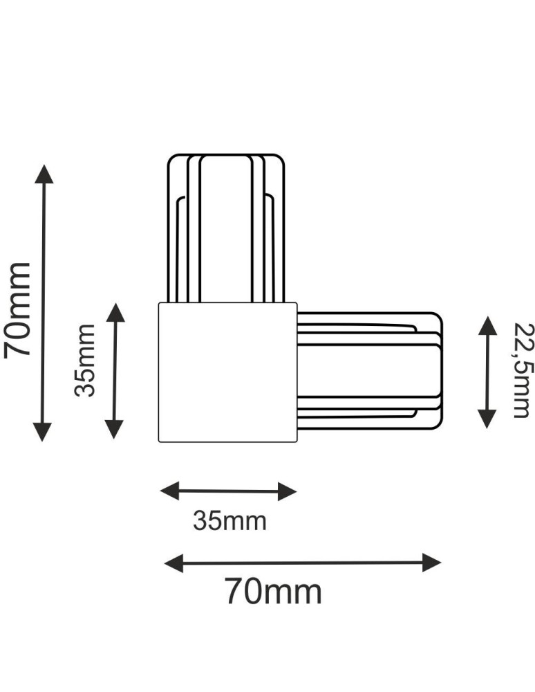 Akcesoria do szynoprzewodów 1 fazowych - Brosline Łącznik L szynoprzewodu natynkowego 1F 230V - Biały 6307 - product kolory-swiatla.pl 2