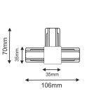 Akcesoria do szynoprzewodów 1 fazowych - Brosline Łącznik T szynoprzewodu natynkowego 1F 230V - Czarny 6308 - product 2