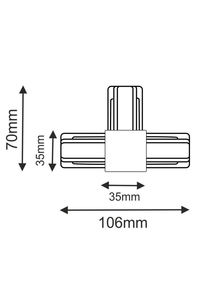 Akcesoria do szynoprzewodów 1 fazowych - Brosline Łącznik T szynoprzewodu natynkowego 1F 230V - Czarny 6308 - product kolory-swiatla.pl 2