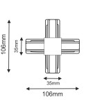 Akcesoria do szynoprzewodów 1 fazowych - Brosline Łącznik krzyżowy szynoprzewodu natynkowego 1F 230V - Czarny 6335 - product 2