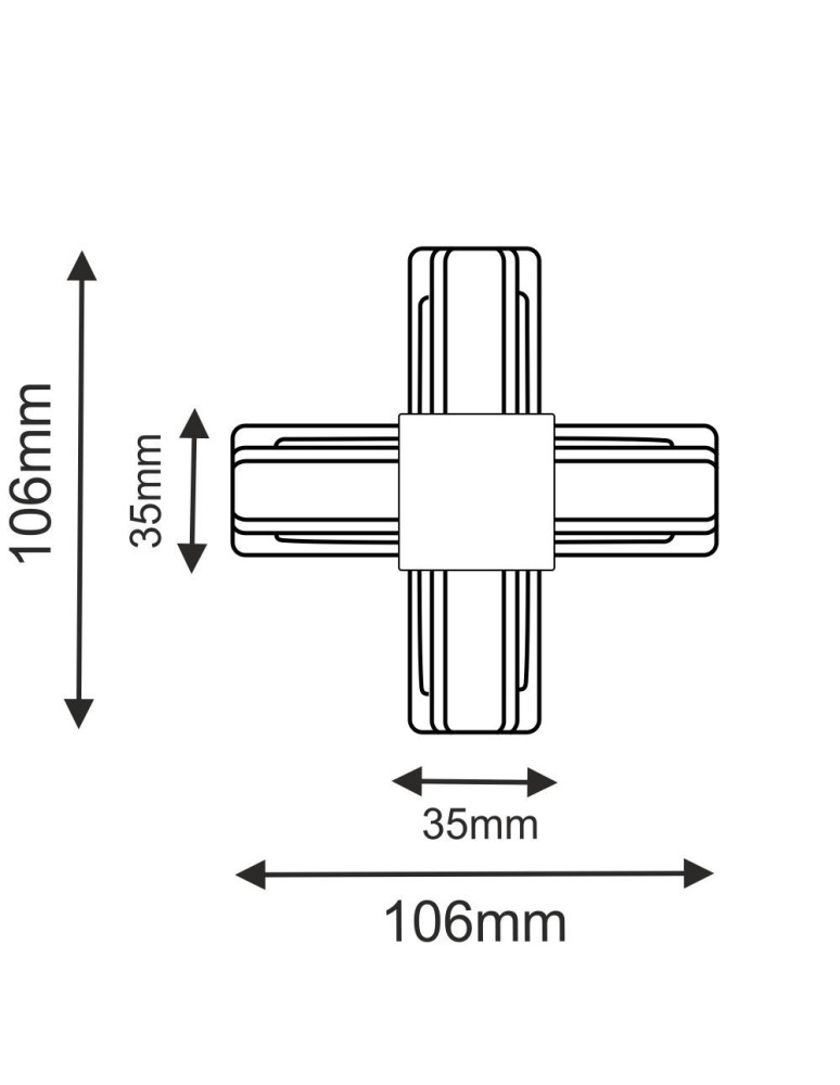 Akcesoria do szynoprzewodów 1 fazowych - Brosline Łącznik krzyżowy szynoprzewodu natynkowego 1F 230V - Czarny 6335 - product kolory-swiatla.pl 2
