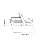 Akcesoria do szynoprzewodów 1 fazowych - Brosline Łącznik prosty szynoprzewodu podtynkowego 1F 230V - Czarny 6343 - product 2