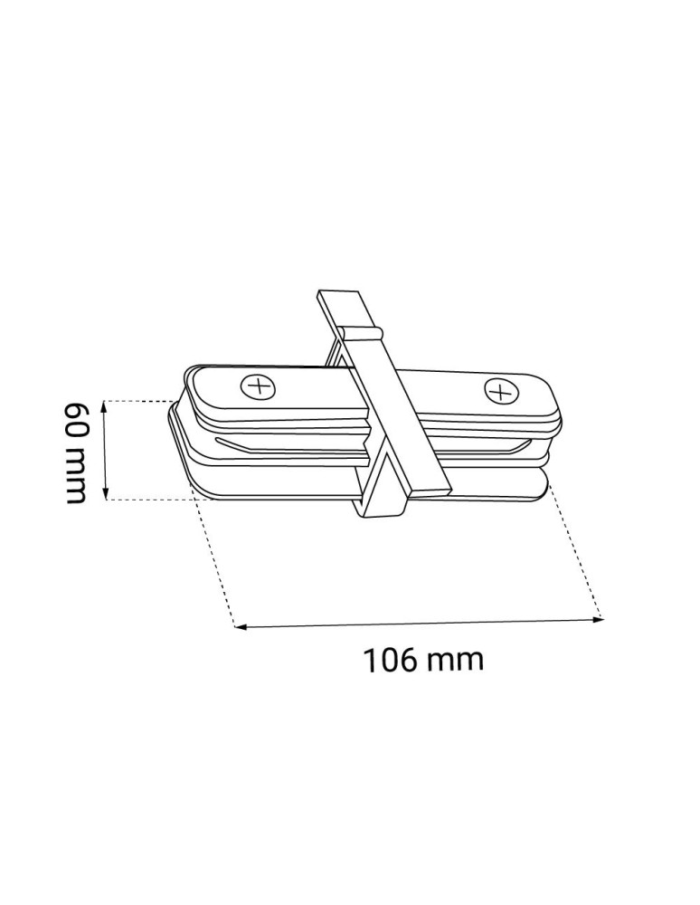 Akcesoria do szynoprzewodów 1 fazowych - Brosline Łącznik prosty szynoprzewodu podtynkowego 1F 230V - Czarny 6343 - product kolory-swiatla.pl 2