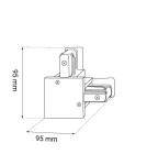 Akcesoria do szynoprzewodów 1 fazowych - Brosline Łącznik L szynoprzewodu podtynkowego 1F 230V - Czarny 6345 - product 2