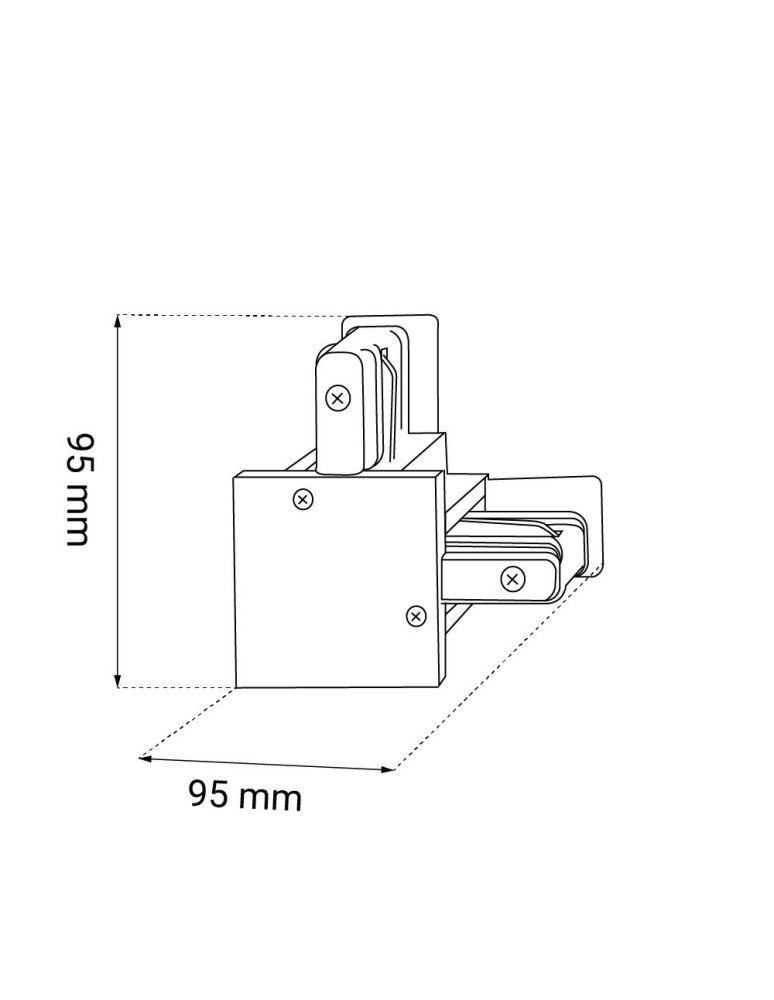 Akcesoria do szynoprzewodów 1 fazowych - Brosline Łącznik L szynoprzewodu podtynkowego 1F 230V - Czarny 6345 - product kolory-swiatla.pl 2