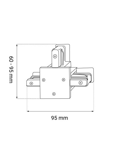Brosline Łącznik T szynoprzewodu podtynkowego 1F 230V - Biały 6348 - product 2