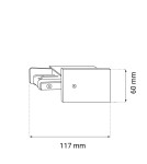 Akcesoria do szynoprzewodów 1 fazowych - Brosline Zasilanie szynoprzewodu podtynkowego 1F 230V - Czarne 6351 - product 2