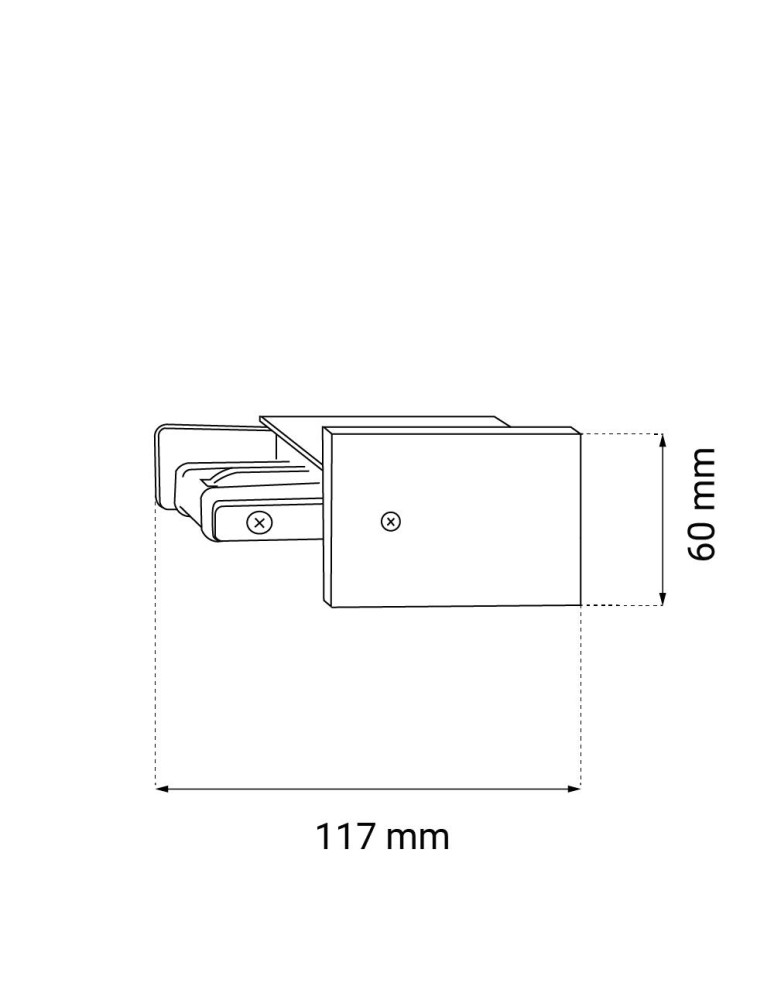 Akcesoria do szynoprzewodów 1 fazowych - Brosline Zasilanie szynoprzewodu podtynkowego 1F 230V - Białe 6352 - product kolory-swiatla.pl 2