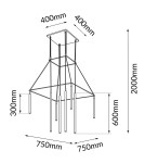 Lampy wiszące designerskie - Dohar Lampa wisząca alha H - (750 mm) Czarna 9010 - product 2