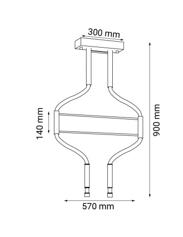 Dohar Lampa wisząca alha S 2 - Czarna (570 mm) 4000K 9053 - produkt 2