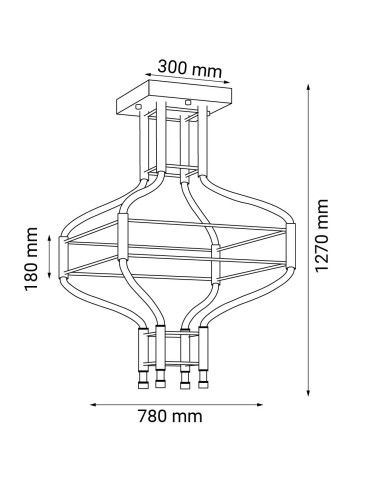Dohar Lampa wisząca alha S 4 - Czarna (780 mm) Premium 3000 - 6000K 9054 - produkt 2