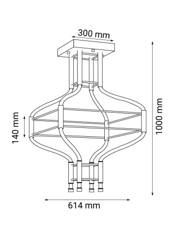 Dohar Lampa wisząca alha S 4 - Czarna (614 mm) 4000K 9056 - produkt 2