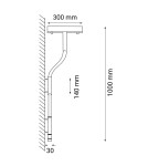 Kinkiety designerskie - Dohar Kinkiet alha S - Czarny (1000 mm) 3000K 9059 - product 2