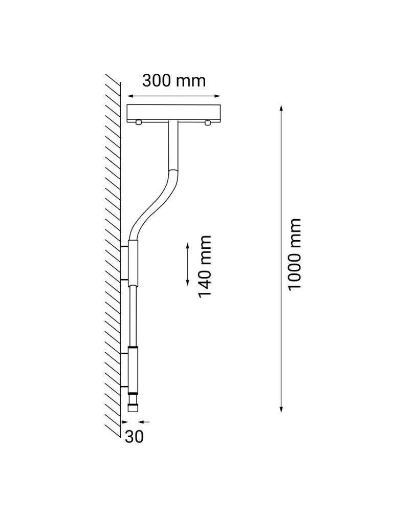 Kinkiety designerskie - Dohar Kinkiet alha S - Czarny (1000 mm) 3000K 9059 - product kolory-swiatla.pl 2