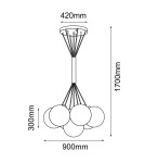 Lampy wiszące kule - Dohar Lampa wisząca iO 7 - Czarna (900 mm) 9142 - product 2