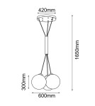 Lampy wiszące kule - Dohar Lampa wisząca iO 3 - Czarna (600 mm) 9143 - product 2