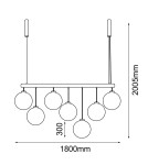 Lampy wiszące kule - Dohar Lampa wisząca iO-7 - Czarna (1800 mm) 9144 - product 2