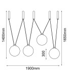 Lampy wiszące kule - Dohar Lampa wisząca iO 4 - Czarna (1900 mm) 9146 - product 2