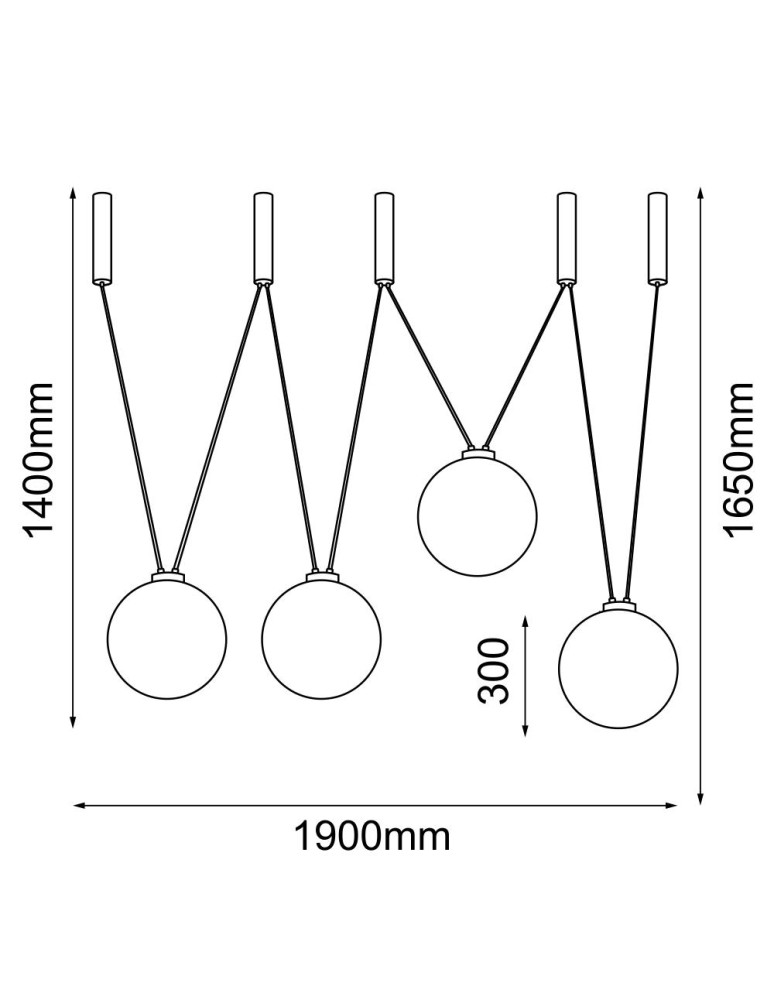 Lampy wiszące kule - Dohar Lampa wisząca iO 4 - Czarna (1900 mm) 9146 - product kolory-swiatla.pl 2