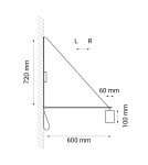 Kinkiety na wysięgniku - Dohar Kinkiet kabe - Czarny (720 mm) 9016 - product 2