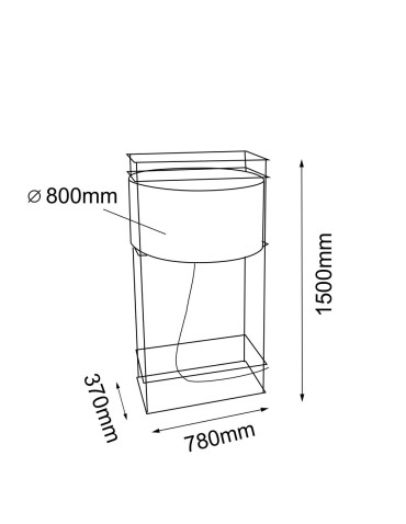 Dohar Lampa podłogowa PAA - Czarna-miedziany (1500 mm) 9525 - produkt 2