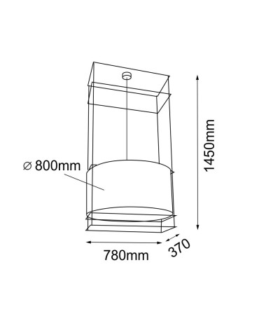 Dohar Lampa wisząca PAA - Czarna-mosiężny (800 mm) 9542 - produkt 2