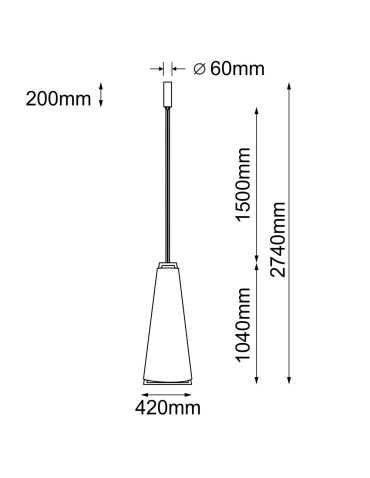 Dohar Lampa wisząca Ponte 42 - Czarna (420 mm) 3000K 5051 - produkt 2