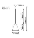 Lampy wiszące - Dohar Lampa wisząca Ponte 67 - Czarna (670 mm) 3000K 5047 - product 2