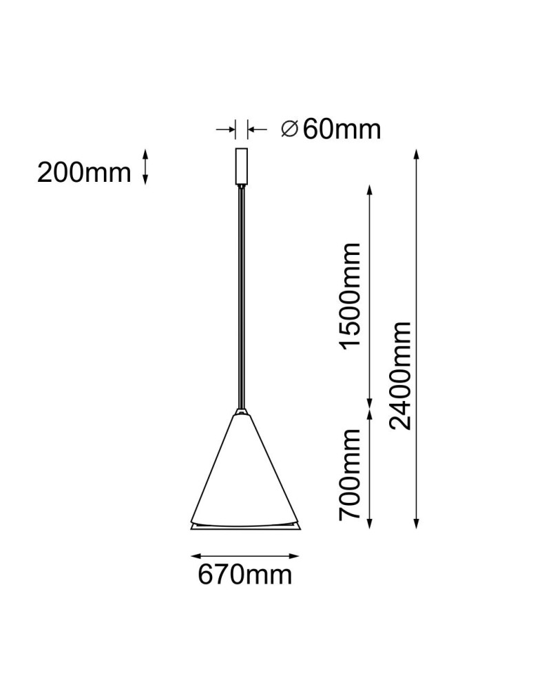 Lampy wiszące - Dohar Lampa wisząca Ponte 67 - Czarna (670 mm) 3000K 5047 - product kolory-swiatla.pl 2
