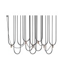 Lampy wiszące designerskie - Dohar Lampa wisząca Udin 6 - Czarna-platyna mat 9783 - product 1